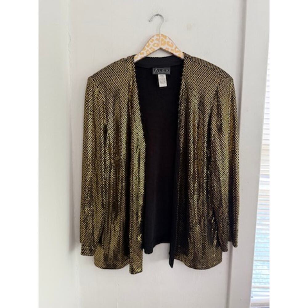Alex Evenings Gold Sequin Shimmer Jacket | Size 20W